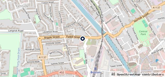 Map showing the location of Boston MOT Centre Ltd