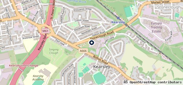 Map showing the location of Stoneclough Service Station