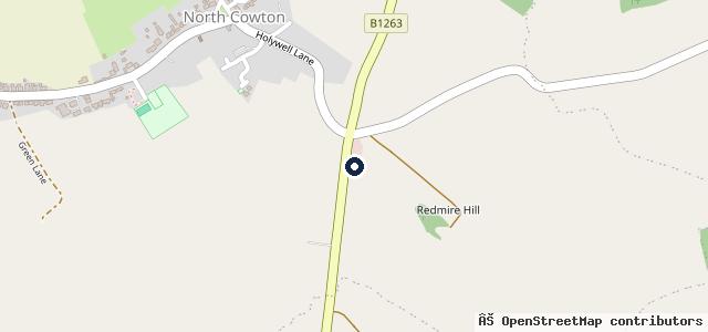 Map showing the location of North Cowton Service Station