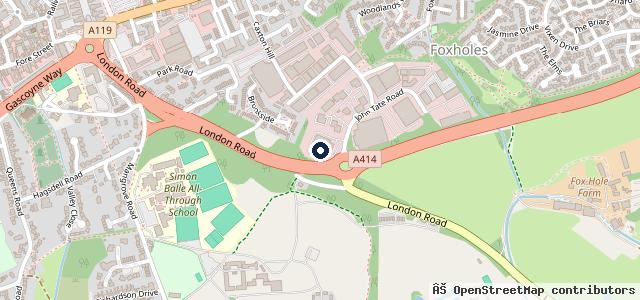 Map showing the location of Mercedes-Benz and smart of Hertford