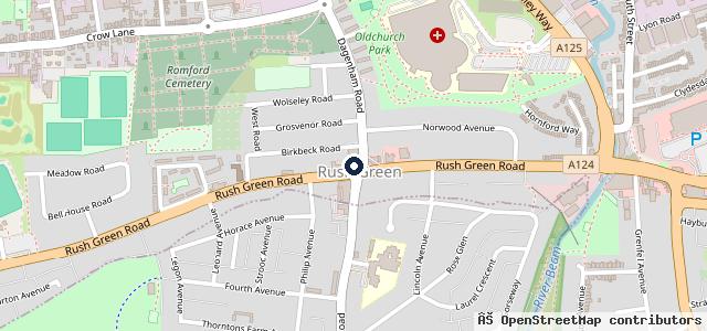 Map showing the location of Johns of Romford Motorcycles | Romford