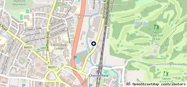 Map showing the location of Jon's Autos Chesterfield