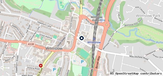 Map showing the location of Kwik Fit - Wilmslow