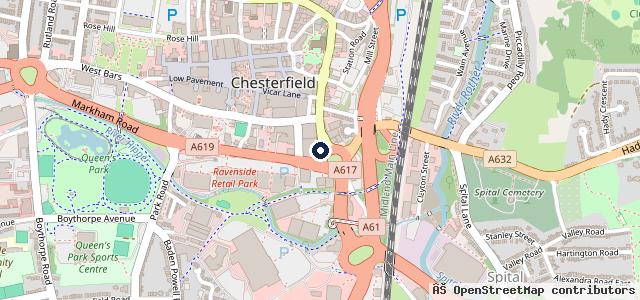 Map showing the location of Kwik Fit