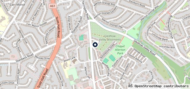 Map showing the location of Kwik Fit - Leeds - Chapel Allerton