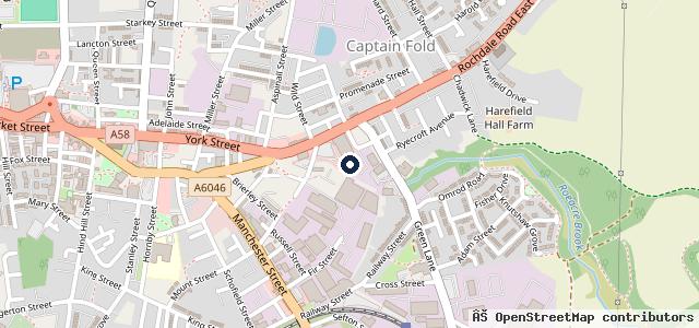 Map showing the location of Kwik Fit - Heywood