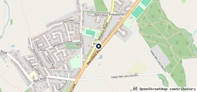Map showing the location of Underwood Garage
