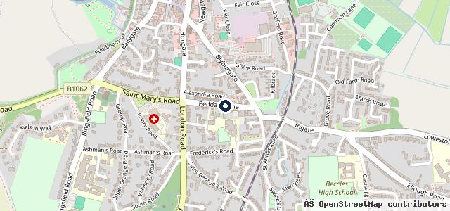Map showing the location of L C Green Beccles