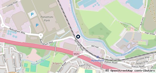 Map showing the location of Leybourne MOT Centre