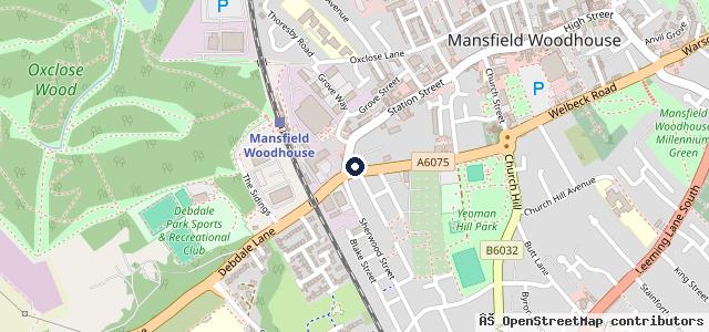 Map showing the location of Two Wheel Centre (Mansfield)