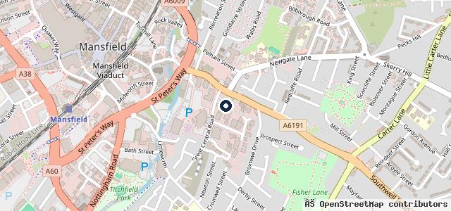 Map showing the location of R&K Garage