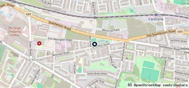 Map showing the location of Glasgow East MOT Station