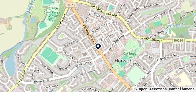 Map showing the location of Horwich Motorcycles & MOT Centre