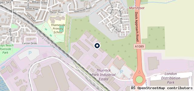 Map showing the location of Universal Tyres Tilbury