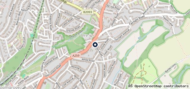 Map showing the location of P & J Motors