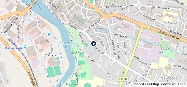 Map showing the location of County Garage Group Barnstaple