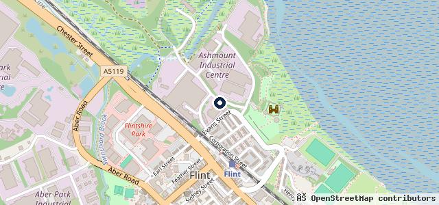 Map showing the location of VRS Flint