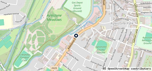 Map showing the location of Leicester Tyres & Soap Stars Car Wash