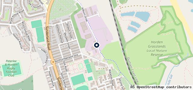 Map showing the location of Richardsons Drive Through Tyre Centre
