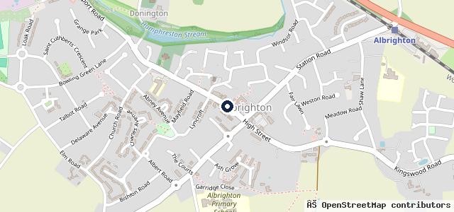 Map showing the location of Albrighton Garage