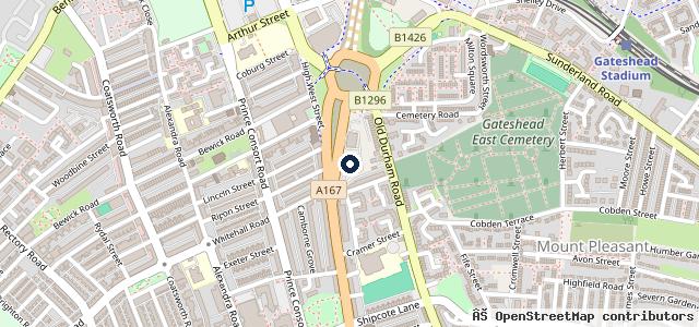 Map showing the location of Sherwoods Suzuki Gateshead