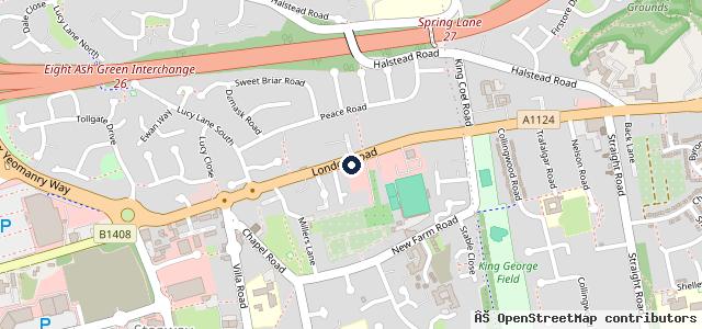 Map showing the location of Stanway MOT Ltd - previously Stanway Garage