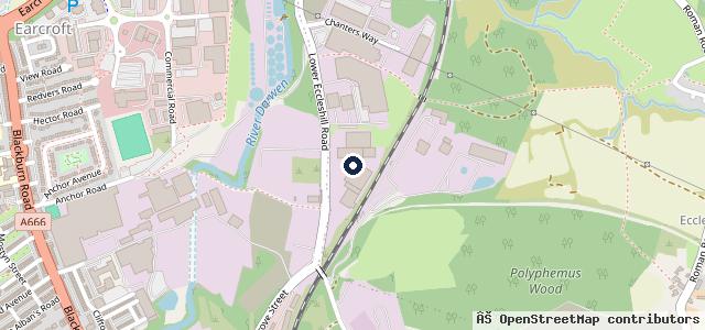 Map showing the location of Darwen MOT Centre