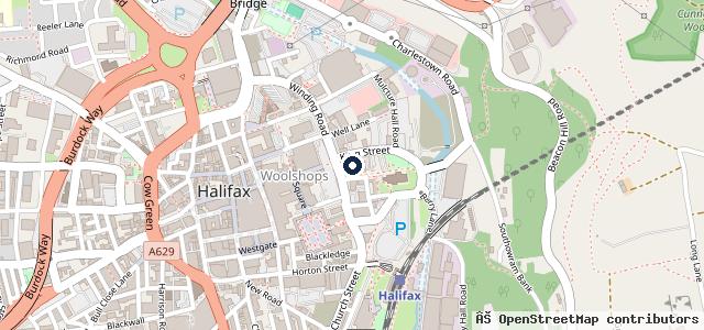 Map showing the location of Tyre Pros - Halifax