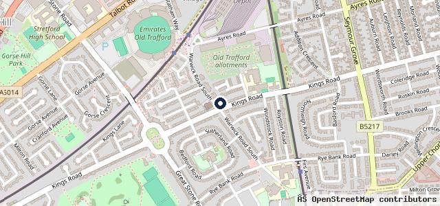 Map showing the location of Trafford MOT Centre