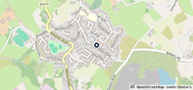 Map showing the location of Trelavour Road Garage