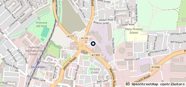 Map showing the location of Teesside Tyrepower