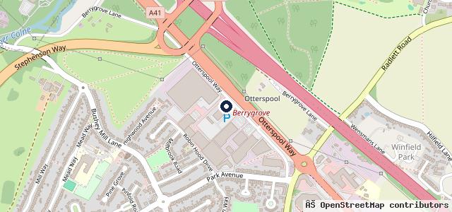 Map showing the location of Watford Audi