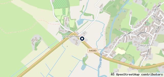 Map showing the location of Ddraig Goch Garage