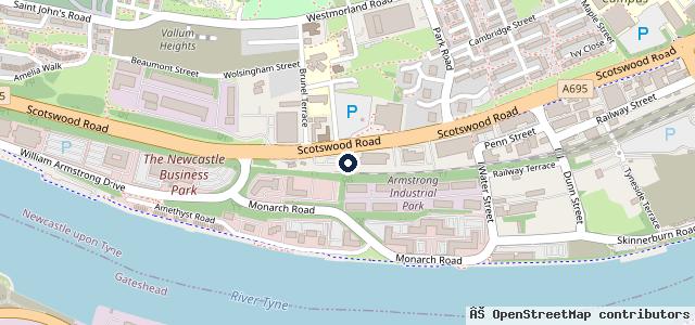 Map showing the location of Arnold Clark Newcastle OMODA / JAECOO