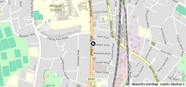 Map showing the location of Alexandre Motorcycles - South Croydon / Purley MOT Centre