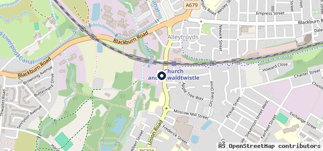 Map showing the location of Accrington Autobodies
