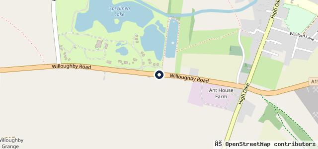 Map showing the location of Ancaster Service Station