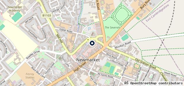 Map showing the location of The Guineas