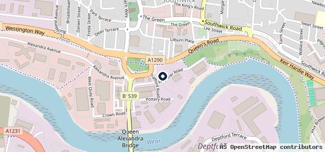 Map showing the location of Arnold Clark Sunderland MG