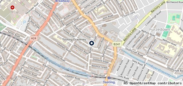 Map showing the location of Tooting Autocentre