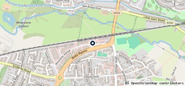 Map showing the location of Blaby District MOT and Garage Services