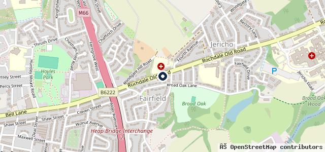 Map showing the location of 168 Bury and Rochdale Old Rd