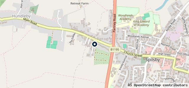 Map showing the location of Spilsby Garage