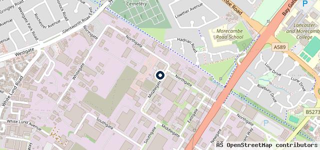 Map showing the location of Westgate Services