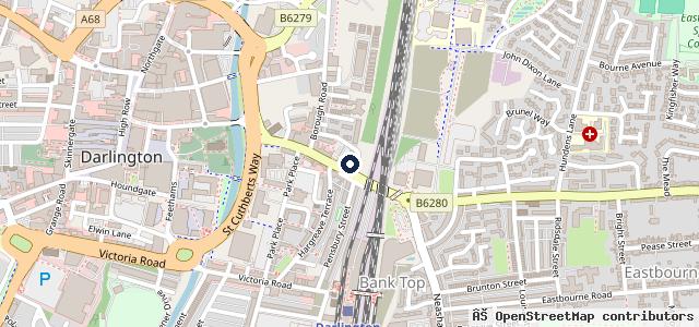 Map showing the location of Darlington Tyre & Auto Care