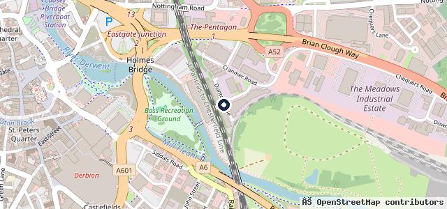 Map showing the location of Derby 4×4 and Towbars