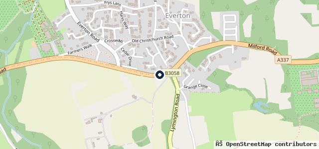 Map showing the location of Downton Service Station