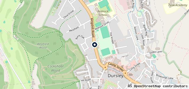 Map showing the location of The Dursley Garage