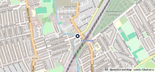 Map showing the location of M&S Earlsfield