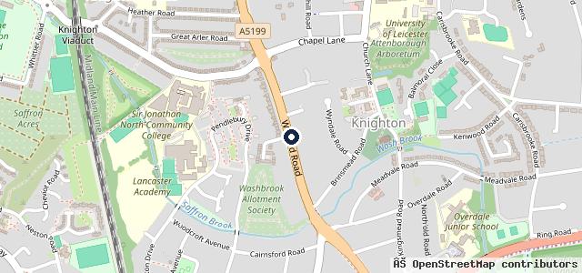 Map showing the location of Vertu Toyota Leicester